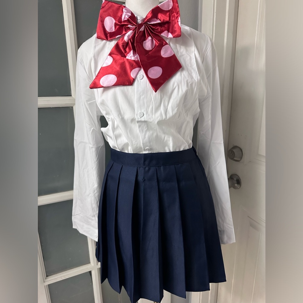 Bocchi Hitori Anime Cosplay Japanese School Girl Costume Pleated Skirt Medium